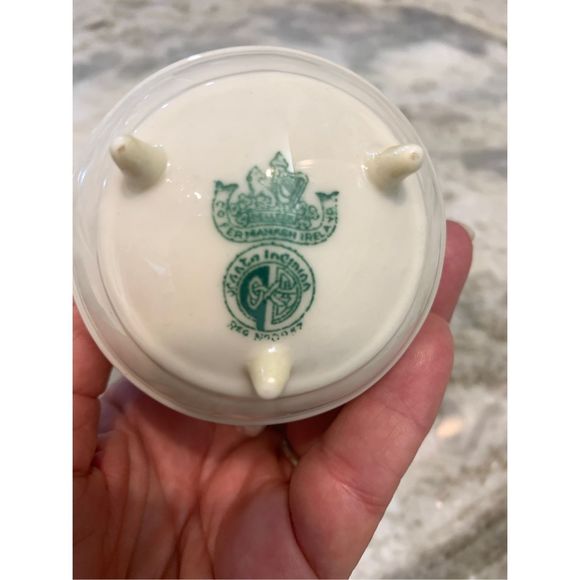 Vintage Belleek Aberdeen Kettle Pot Creamer and Bowl #Rare Find #Belleek - Picture 4 of 8